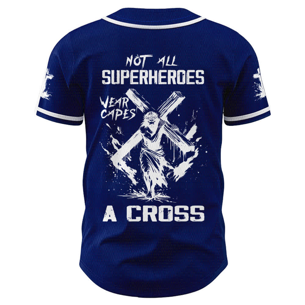 Christianartworkshop Tous les super-héros ne portent pas de cape. Maillot de baseball unisexe Cross - image 36