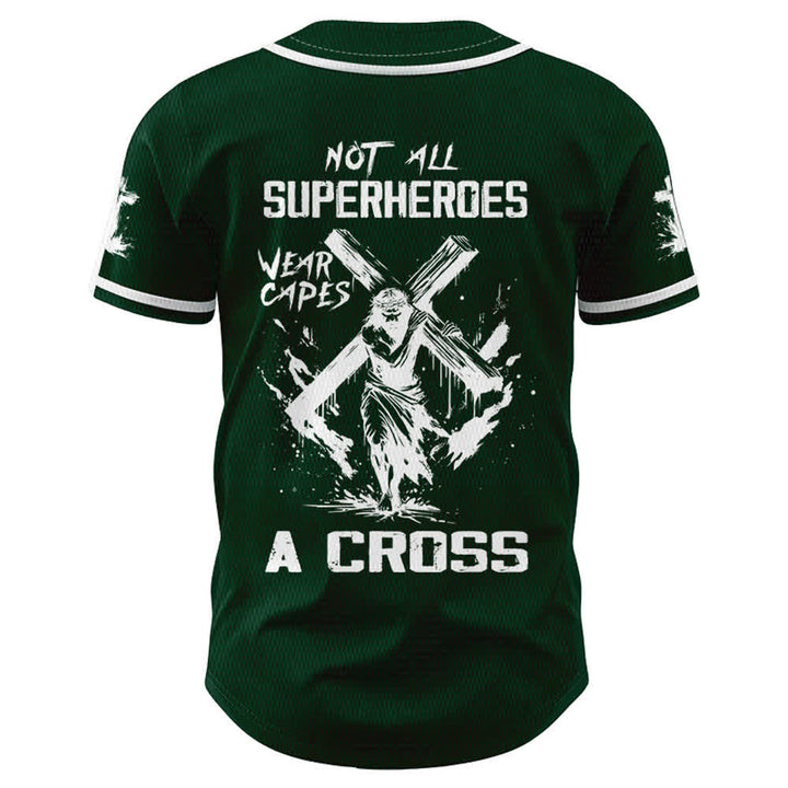 Christianartworkshop Tous les super-héros ne portent pas de cape. Maillot de baseball unisexe Cross - image 43