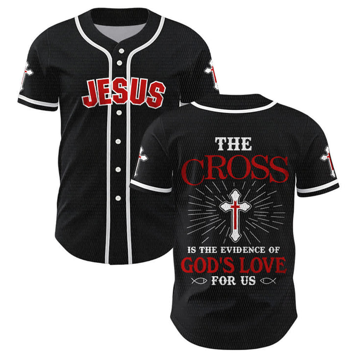 Christianartworkshop Maillot de baseball unisexe La croix est la preuve de l'amour de Dieu - Noir - 5XL - image 14