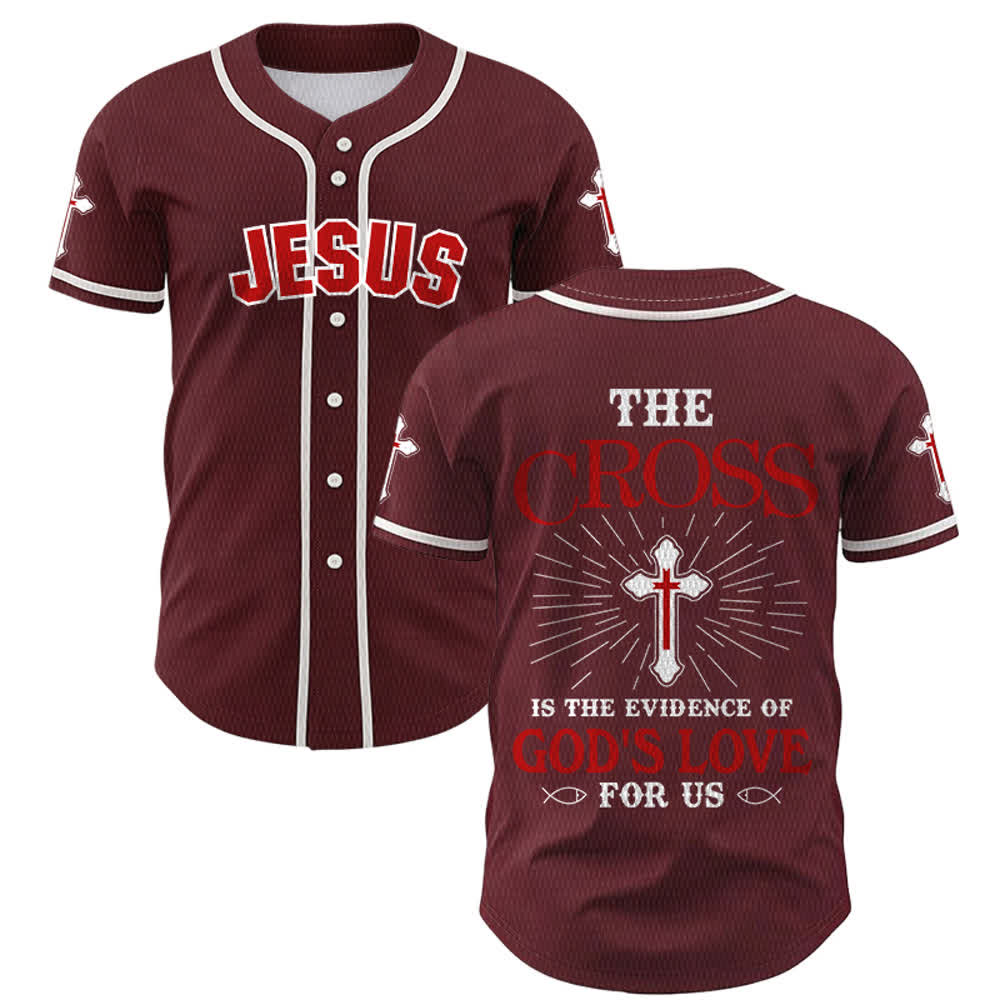 Christianartworkshop Maillot de baseball unisexe La croix est la preuve de l'amour de Dieu - Vin - 5XL - image 21