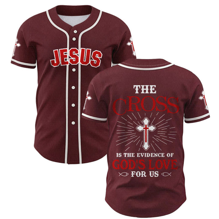 Christianartworkshop Maillot de baseball unisexe La croix est la preuve de l'amour de Dieu - Vin - 5XL - image 21