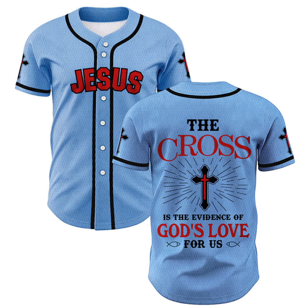Christianartworkshop Maillot de baseball unisexe La croix est la preuve de l'amour de Dieu - Bleu - 5XL - image 28