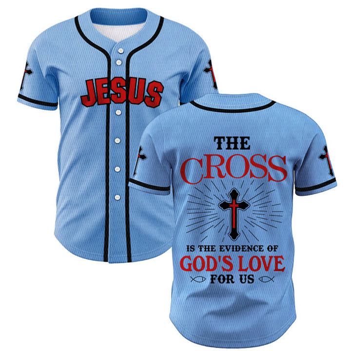 Christianartworkshop Maillot de baseball unisexe La croix est la preuve de l'amour de Dieu - Bleu - 5XL - image 28