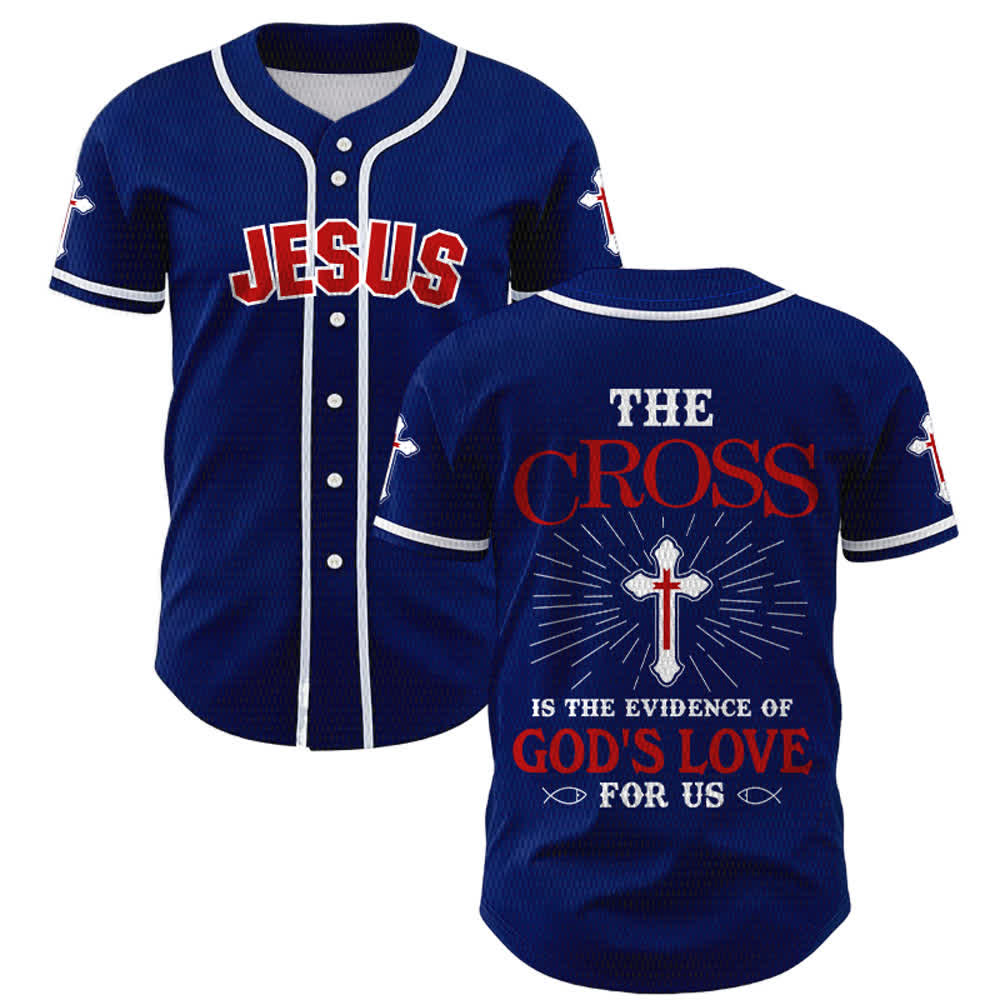 Christianartworkshop Maillot de baseball unisexe La croix est la preuve de l'amour de Dieu - Bleu marine - 5XL - image 35