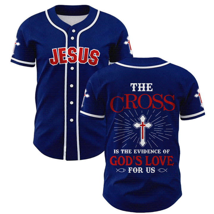 Christianartworkshop Maillot de baseball unisexe La croix est la preuve de l'amour de Dieu - Bleu marine - 5XL - image 35