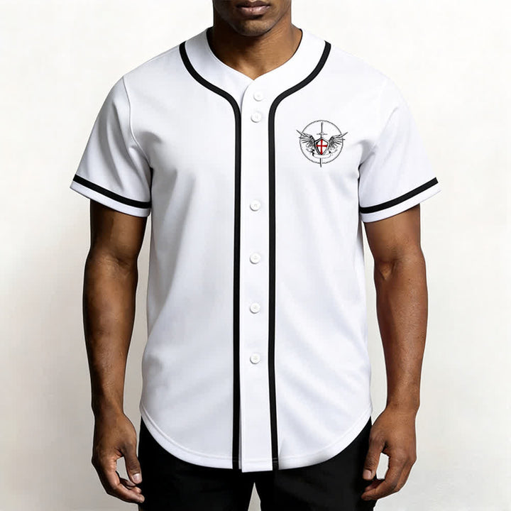 Christianartworkshop Maillot de baseball unisexe Saint Michel Archange Défendez-nous - image 4