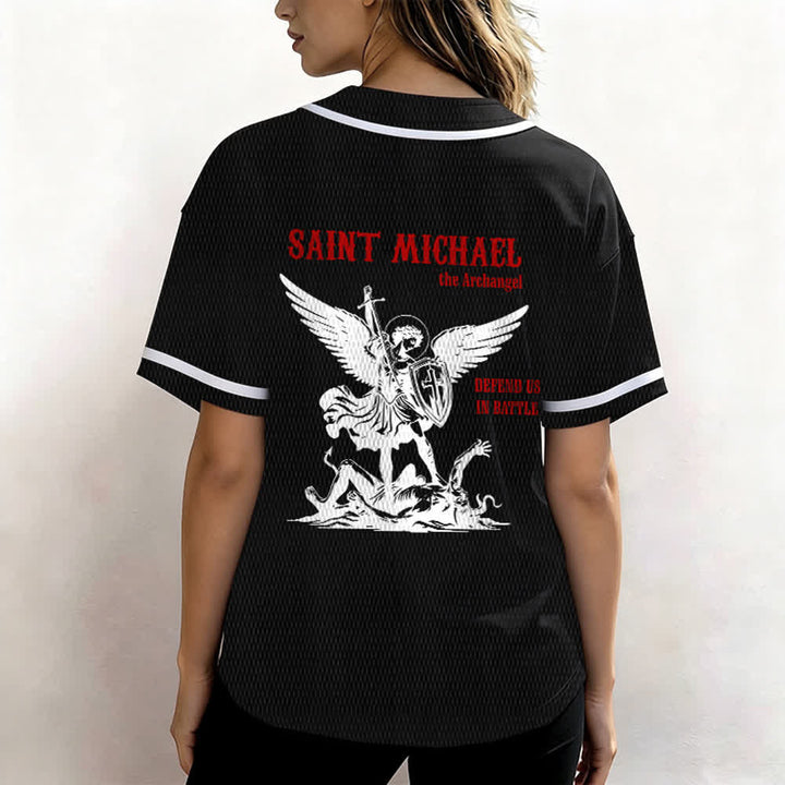 Christianartworkshop Maillot de baseball unisexe Saint Michel Archange Défendez-nous - image 10