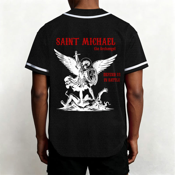 Christianartworkshop Maillot de baseball unisexe Saint Michel Archange Défendez-nous - image 12