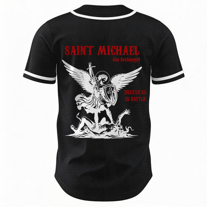 Christianartworkshop Maillot de baseball unisexe Saint Michel Archange Défendez-nous - image 8