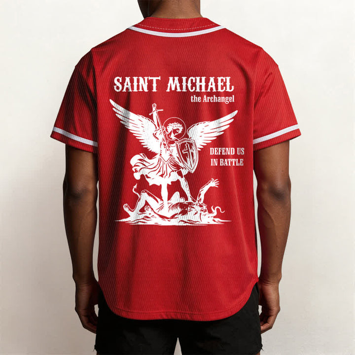 Christianartworkshop Maillot de baseball unisexe Saint Michel Archange Défendez-nous - image 19