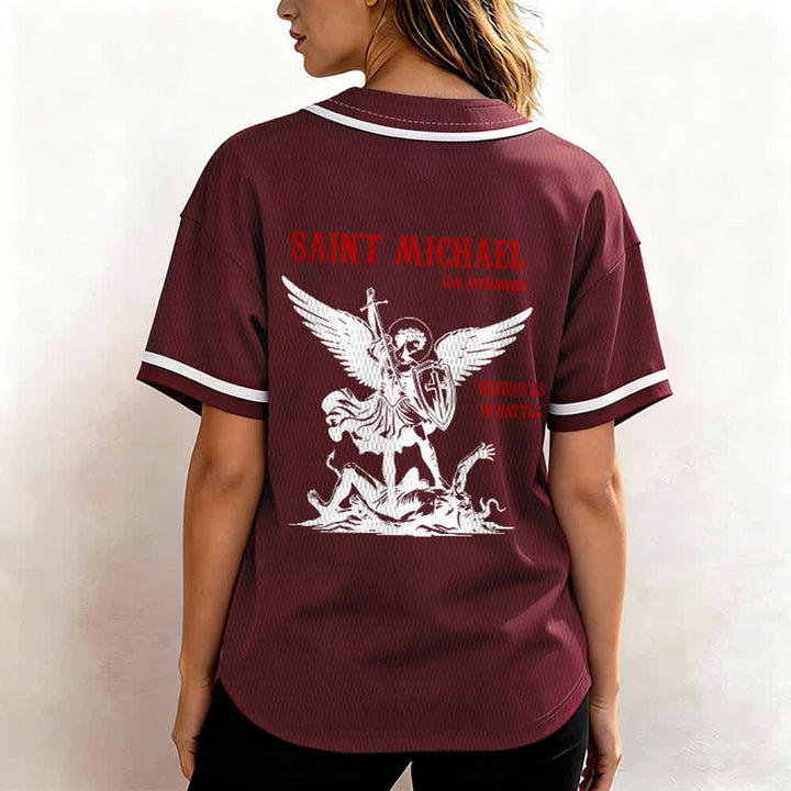 Christianartworkshop Maillot de baseball unisexe Saint Michel Archange Défendez-nous - image 24