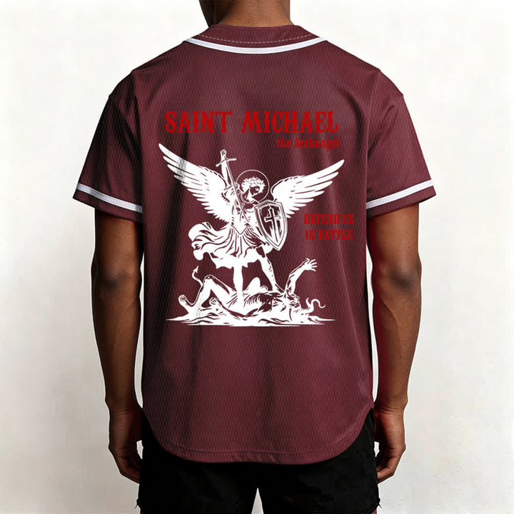 Christianartworkshop Maillot de baseball unisexe Saint Michel Archange Défendez-nous - image 26