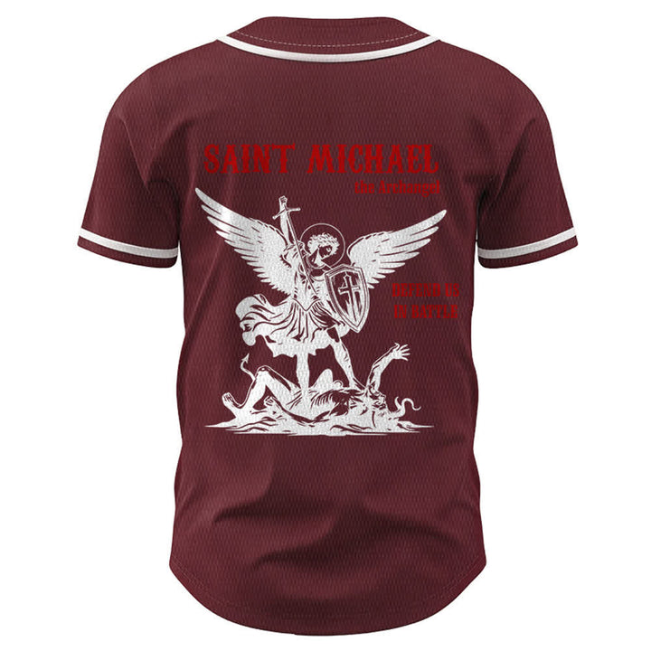 Christianartworkshop Maillot de baseball unisexe Saint Michel Archange Défendez-nous - image 22