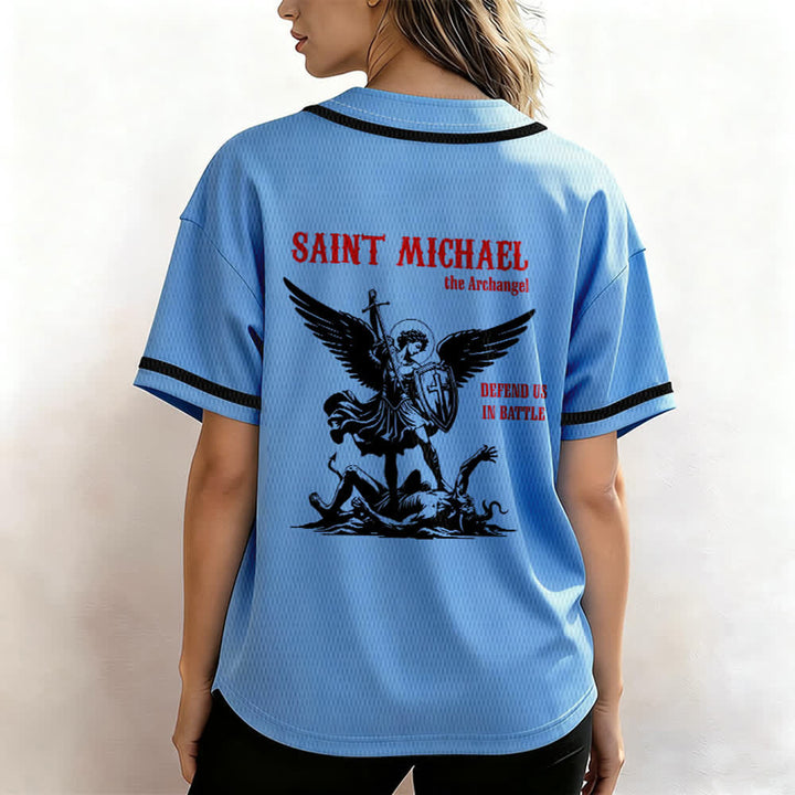 Christianartworkshop Maillot de baseball unisexe Saint Michel Archange Défendez-nous - image 33