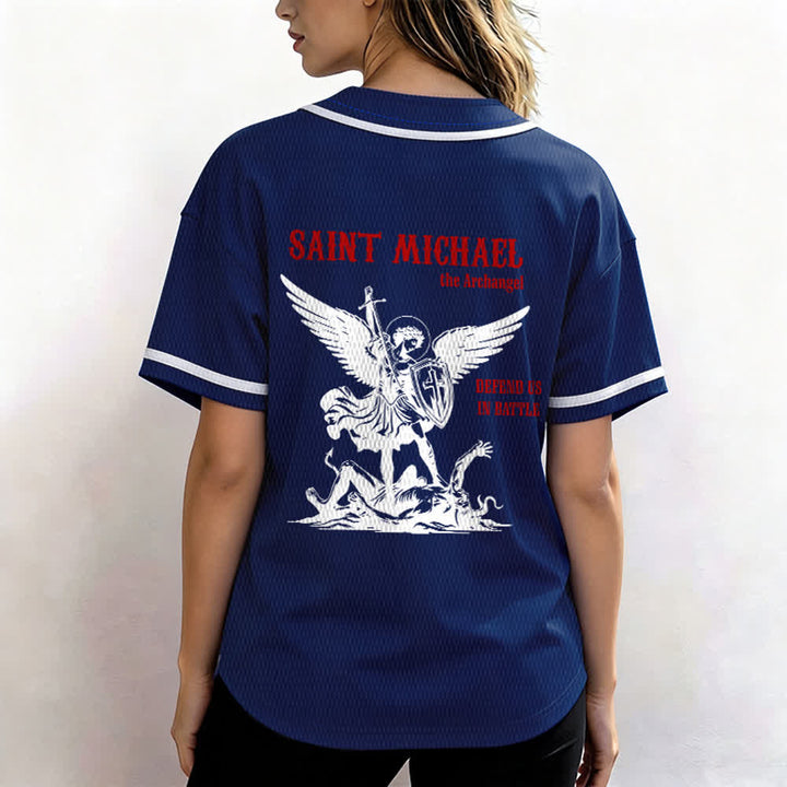 Christianartworkshop Maillot de baseball unisexe Saint Michel Archange Défendez-nous - image 38