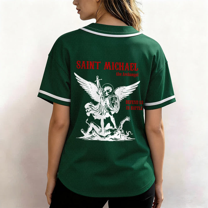 Christianartworkshop Maillot de baseball unisexe Saint Michel Archange Défendez-nous - image 47
