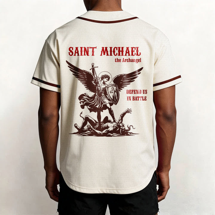 Christianartworkshop Maillot de baseball unisexe Saint Michel Archange Défendez-nous - image 54