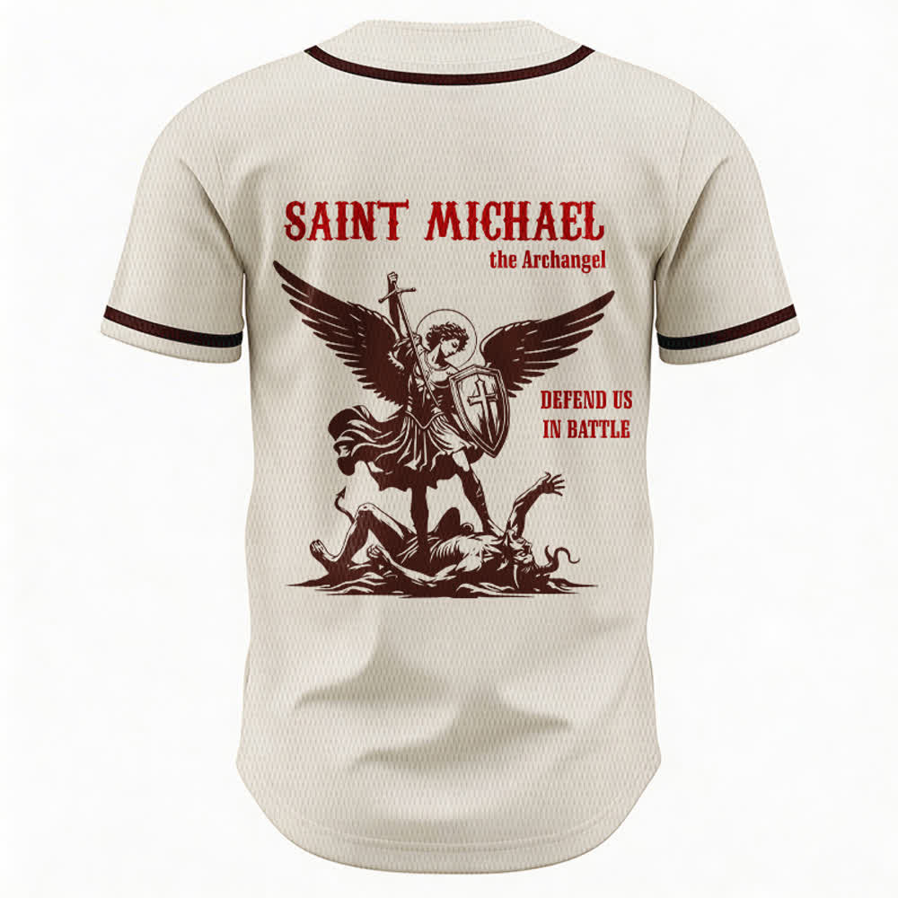 Christianartworkshop Maillot de baseball unisexe Saint Michel Archange Défendez-nous - image 50