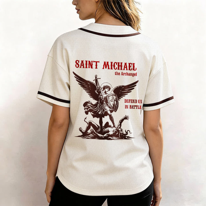 Christianartworkshop Maillot de baseball unisexe Saint Michel Archange Défendez-nous - image 51