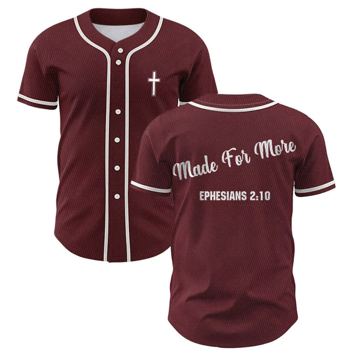 Maillot de baseball unisexe Christianartworkshop Made For More Éphésiens 2:10 - Vin - 5XL - image 0