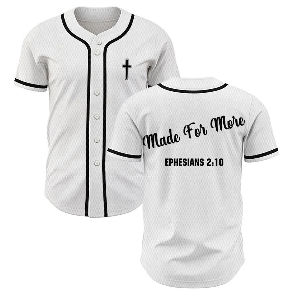Maillot de baseball unisexe Christianartworkshop Made For More Éphésiens 2:10 - Blanc - 5XL - image 7