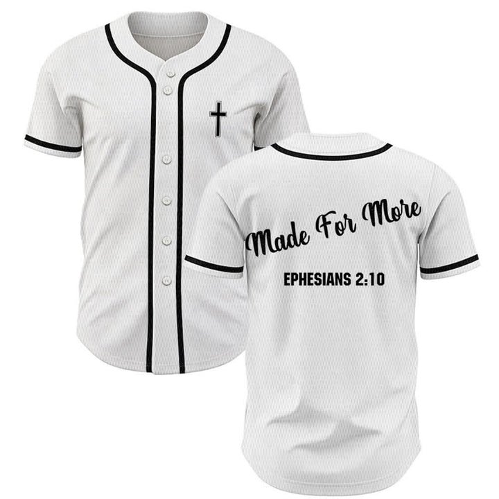 Maillot de baseball unisexe Christianartworkshop Made For More Éphésiens 2:10 - Blanc - 5XL - image 7