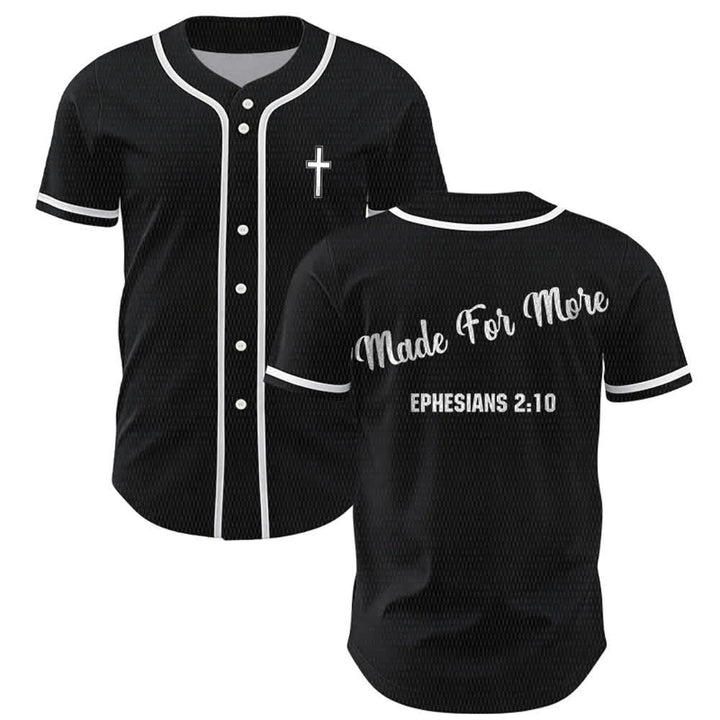 Maillot de baseball unisexe Christianartworkshop Made For More Éphésiens 2:10 - Noir - 5XL - image 14