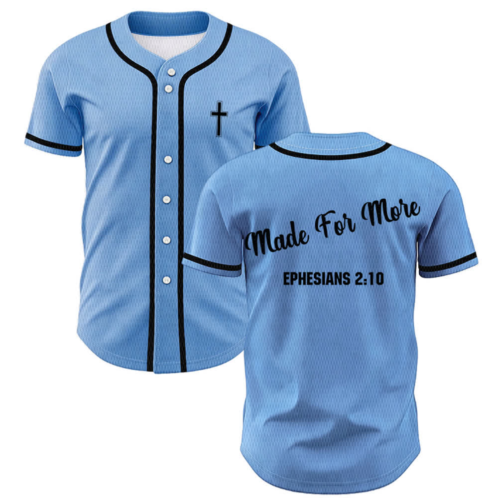 Maillot de baseball unisexe Christianartworkshop Made For More Éphésiens 2:10 - Bleu - 5XL - image 28