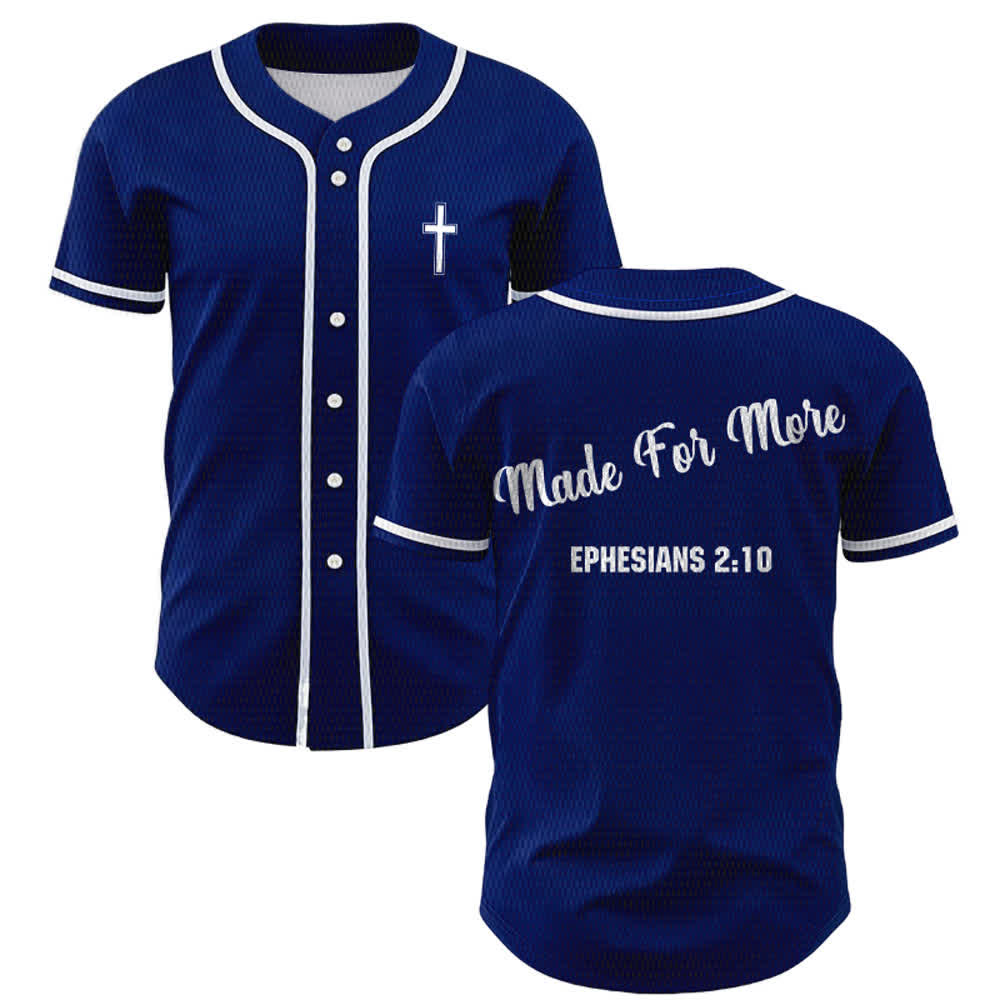 Maillot de baseball unisexe Christianartworkshop Made For More Éphésiens 2:10 - Bleu marine - 5XL - image 35