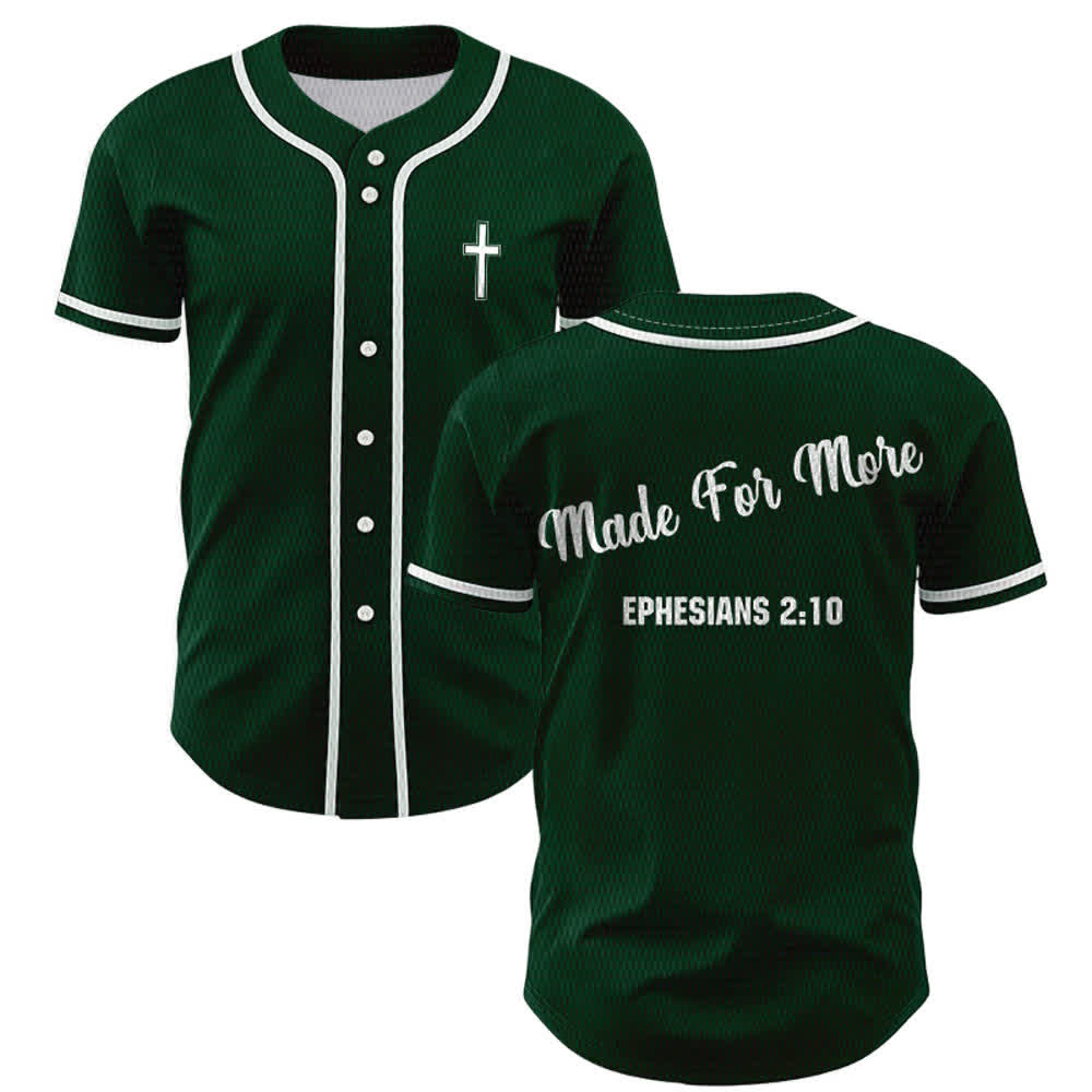 Maillot de baseball unisexe Christianartworkshop Made For More Éphésiens 2:10 - Vert - 5XL - image 42