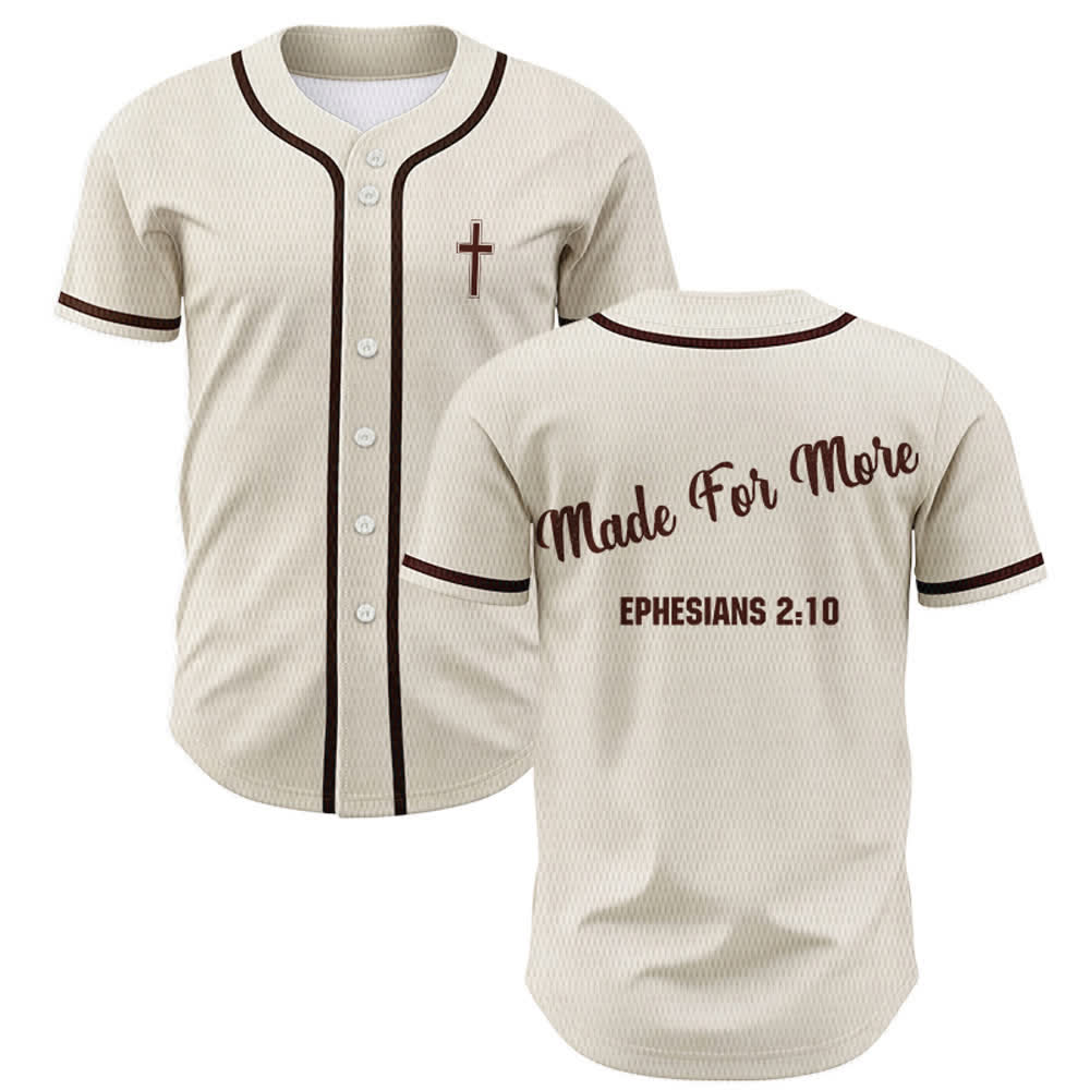 Maillot de baseball unisexe Christianartworkshop Made For More Éphésiens 2:10 - Abricot - 5XL - image 49