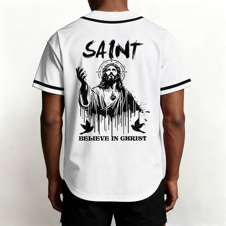 Maillot de baseball unisexe Christianartworkshop Saint Believe In Christ - image 5
