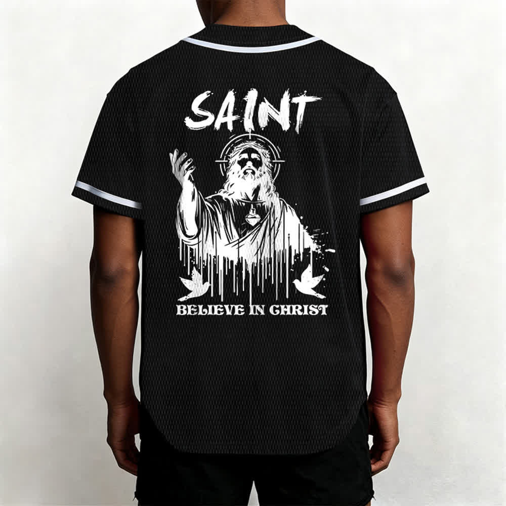 Maillot de baseball unisexe Christianartworkshop Saint Believe In Christ - image 12