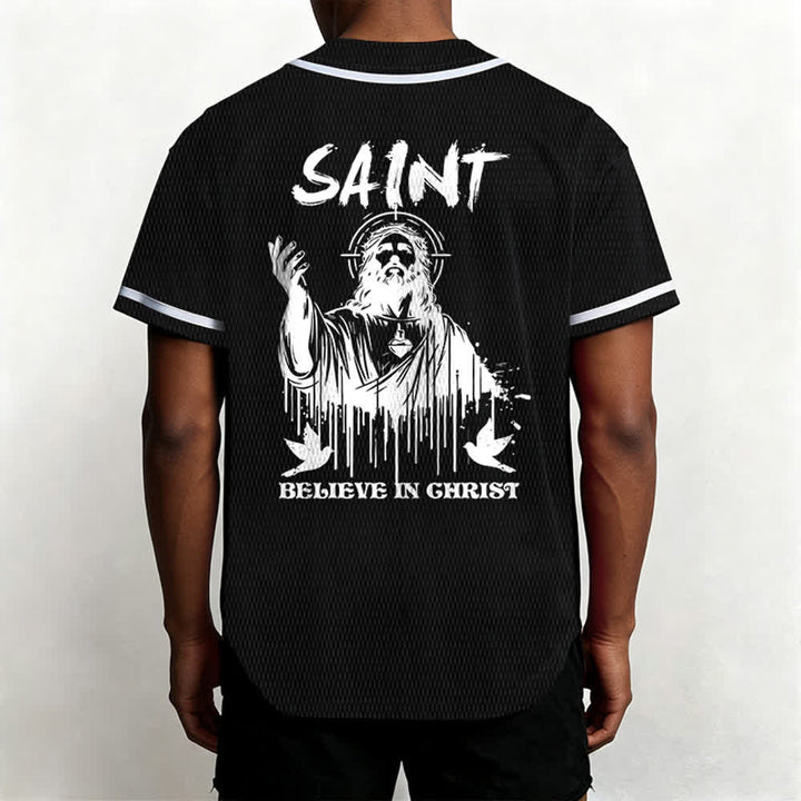 Maillot de baseball unisexe Christianartworkshop Saint Believe In Christ - image 12