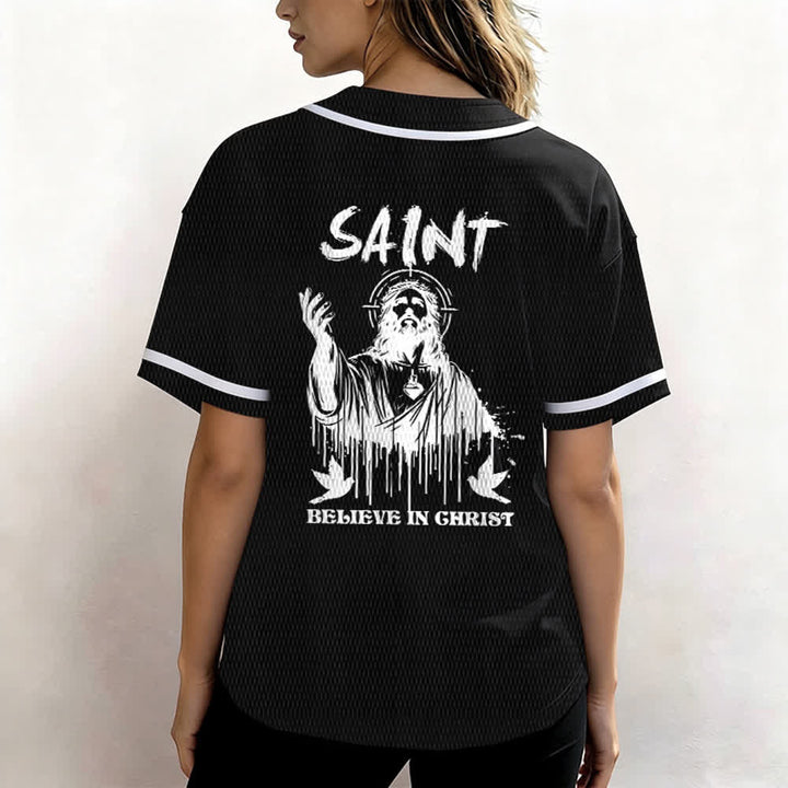 Maillot de baseball unisexe Christianartworkshop Saint Believe In Christ - image 10