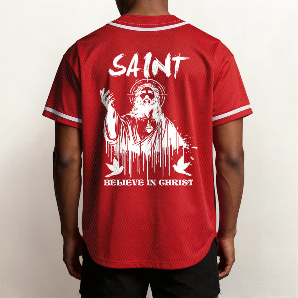 Maillot de baseball unisexe Christianartworkshop Saint Believe In Christ - image 19