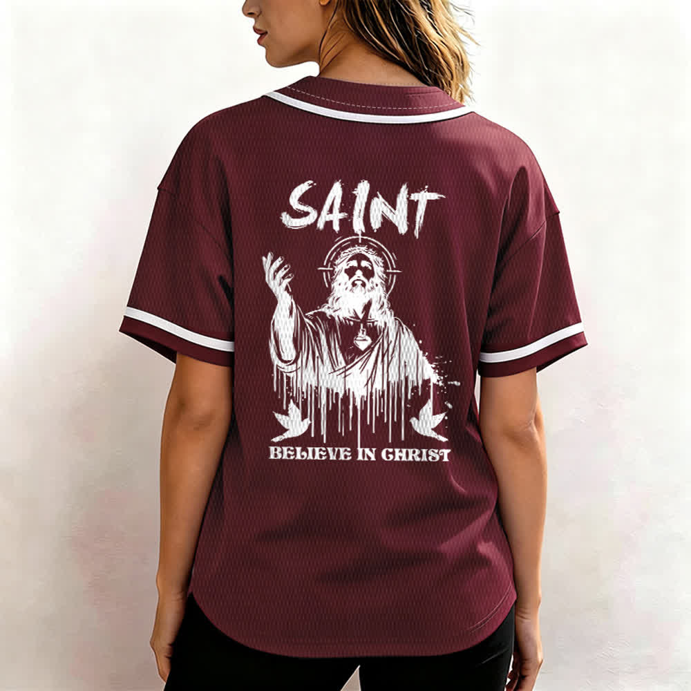 Maillot de baseball unisexe Christianartworkshop Saint Believe In Christ - image 26