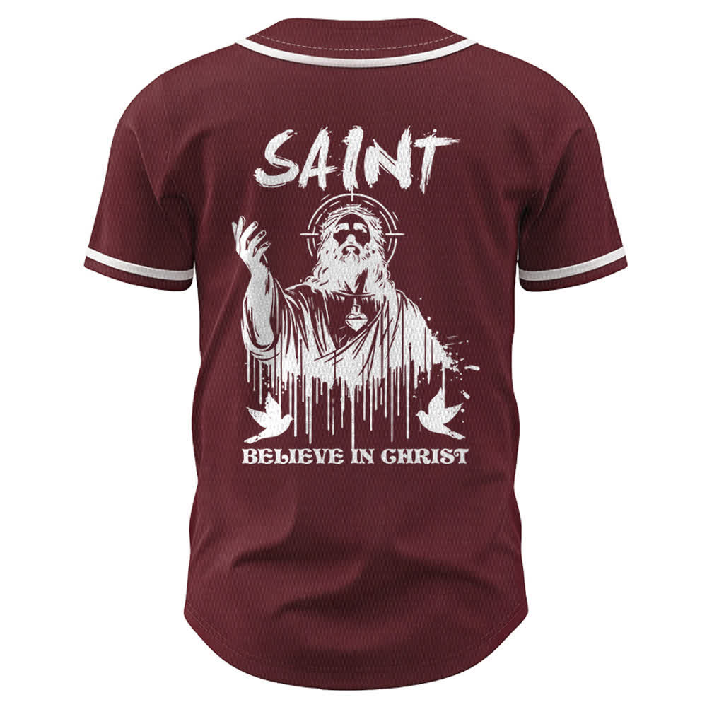 Maillot de baseball unisexe Christianartworkshop Saint Believe In Christ - image 22