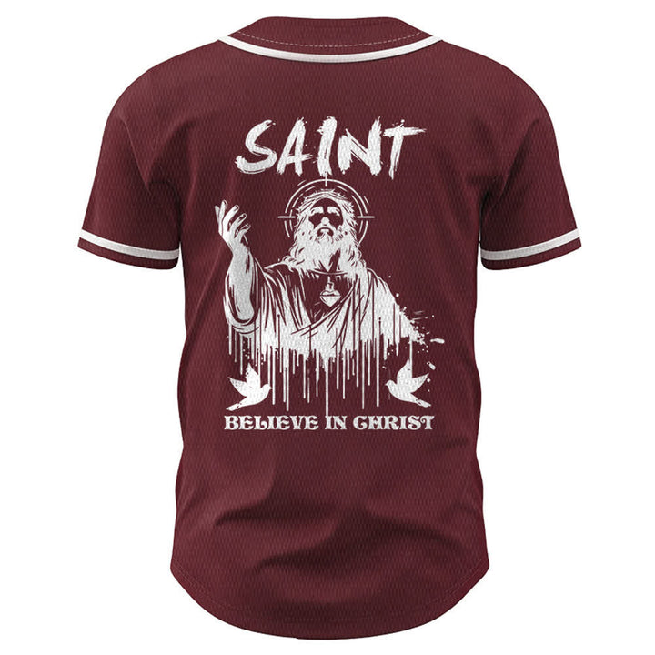 Maillot de baseball unisexe Christianartworkshop Saint Believe In Christ - image 22