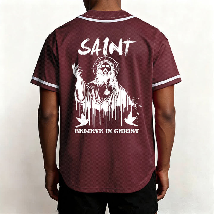 Maillot de baseball unisexe Christianartworkshop Saint Believe In Christ - image 24