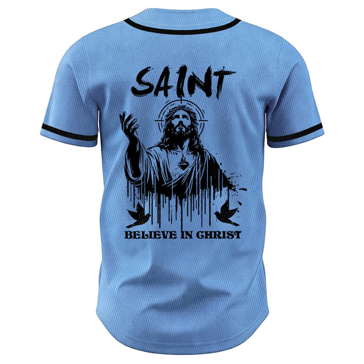 Maillot de baseball unisexe Christianartworkshop Saint Believe In Christ - image 29