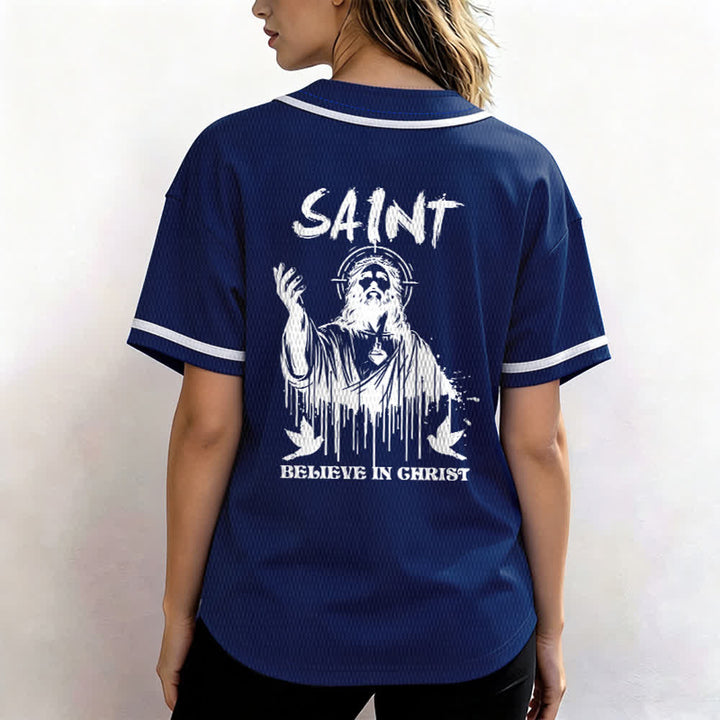 Maillot de baseball unisexe Christianartworkshop Saint Believe In Christ - image 38