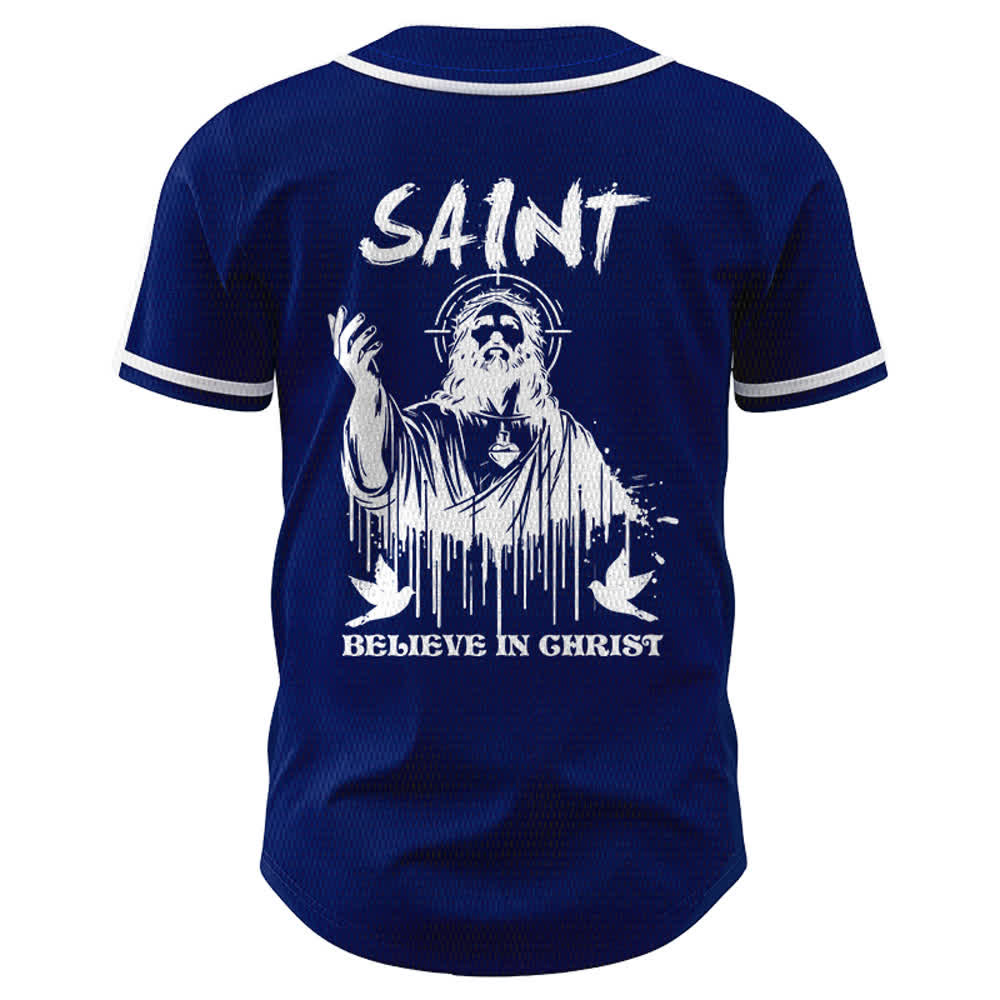 Maillot de baseball unisexe Christianartworkshop Saint Believe In Christ - image 36