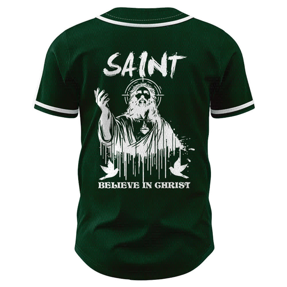 Maillot de baseball unisexe Christianartworkshop Saint Believe In Christ - image 43