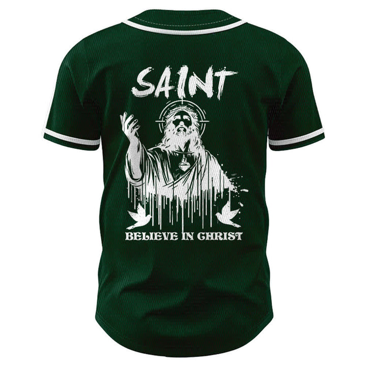 Maillot de baseball unisexe Christianartworkshop Saint Believe In Christ - image 43