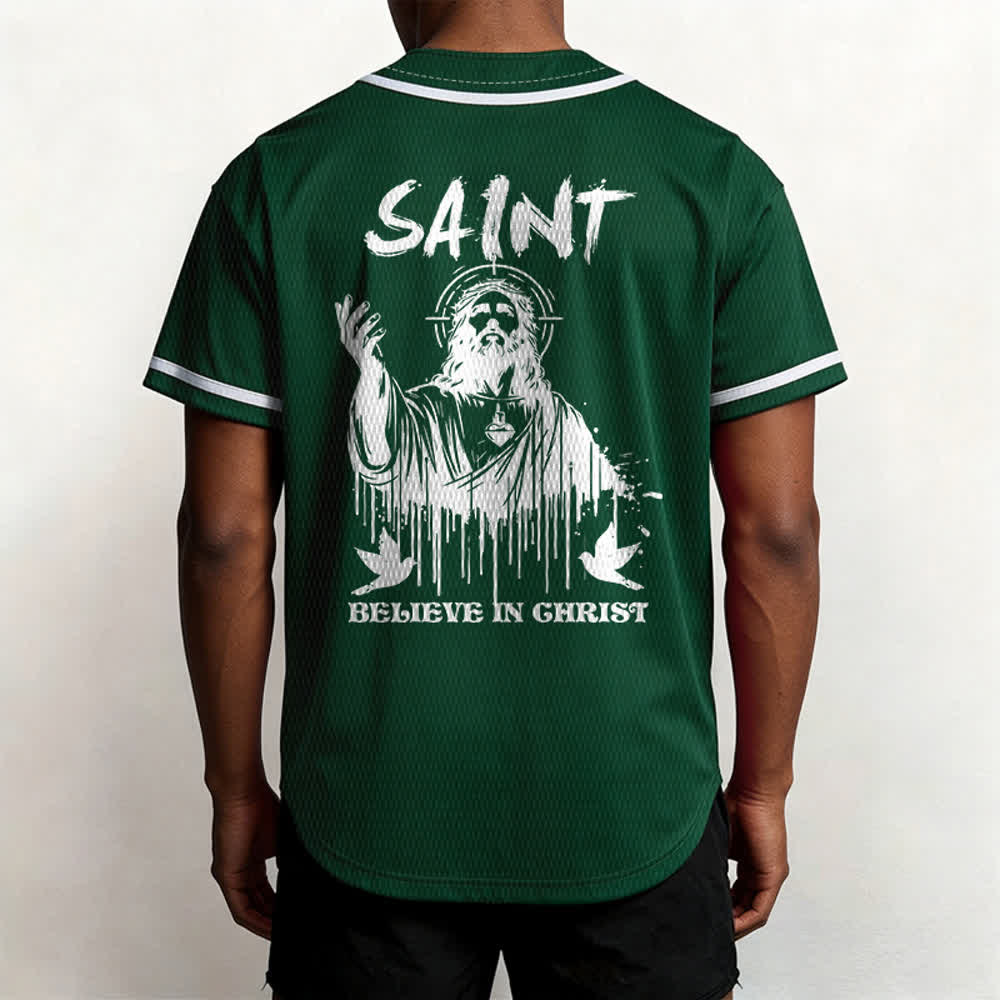 Maillot de baseball unisexe Christianartworkshop Saint Believe In Christ - image 45