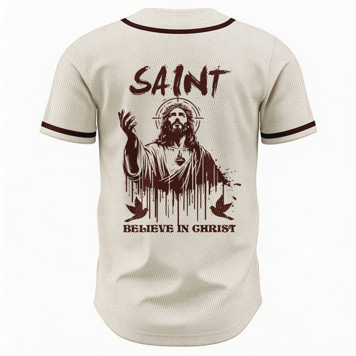 Maillot de baseball unisexe Christianartworkshop Saint Believe In Christ - image 50