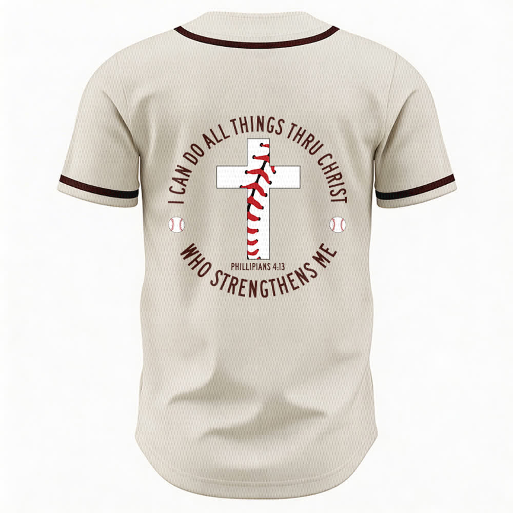 Christianartworkshop Philippiens 4:13 Maillot de baseball unisexe Je peux tout faire - image 1