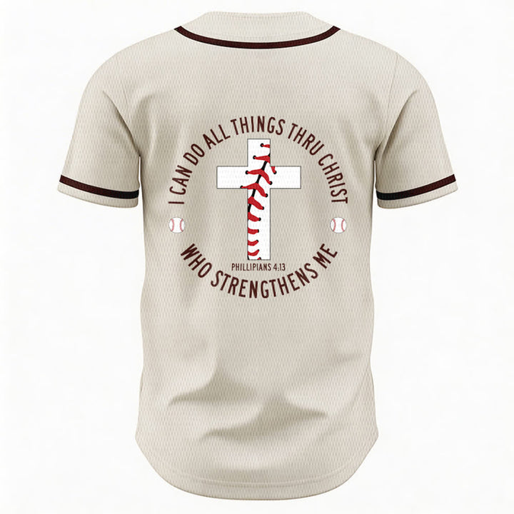 Christianartworkshop Philippiens 4:13 Maillot de baseball unisexe Je peux tout faire - image 1