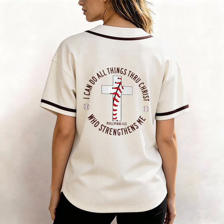 Christianartworkshop Philippiens 4:13 Maillot de baseball unisexe Je peux tout faire - image 3